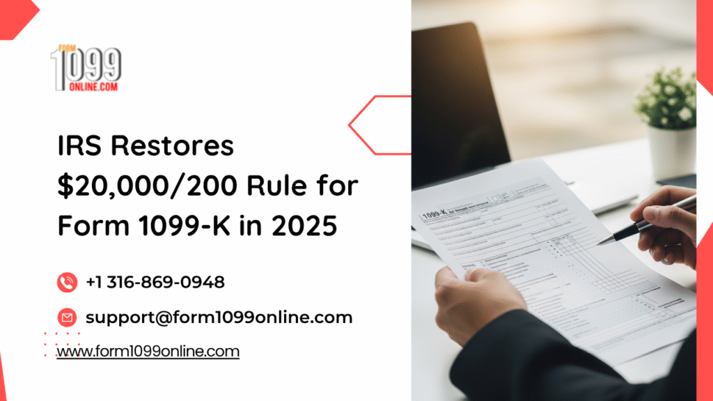 IRS Restores $20,000200 Rule for Form 1099-K in 2025